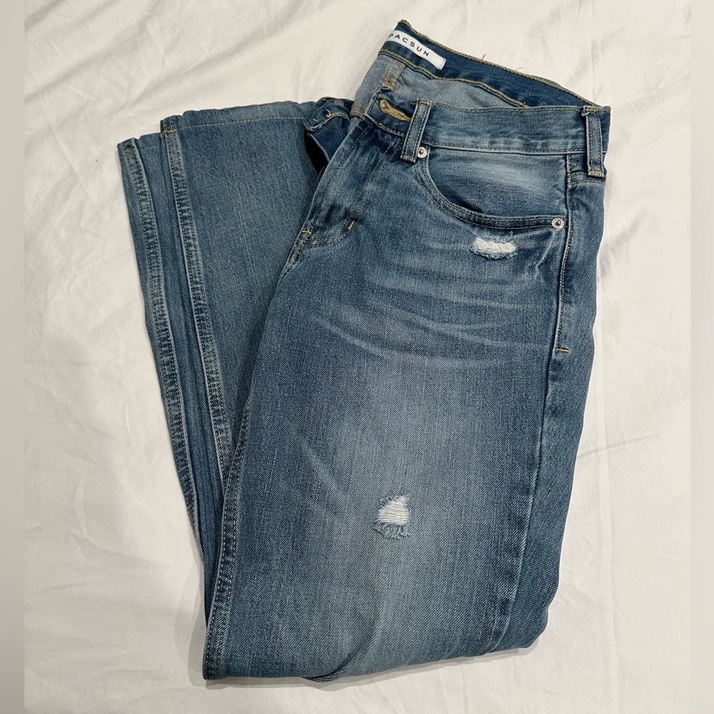 Blue ripped jeans
